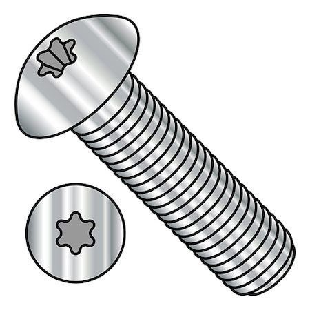 ZORO SELECT MI825CTBA2 Sheet Metal Screw, 25 mm, 18-8 Stainless Steel Torx
