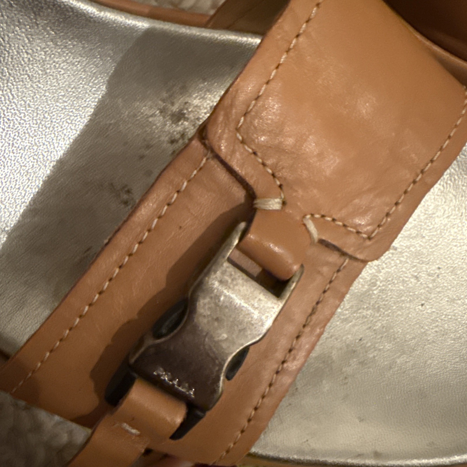 Prada Wedge Tan Beige Camel Sandals Shoes Women’s… - image 2