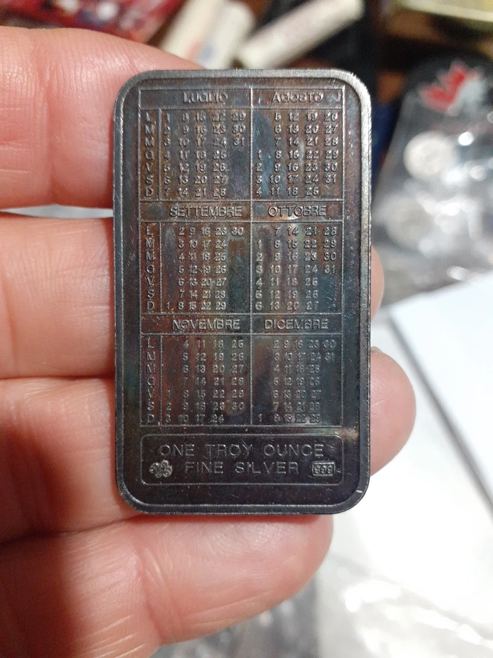 LINGOTTO CALENDARIO 1996 ARGENTO 999 ONE OUNCE PAMP - Immagine 2 di 4