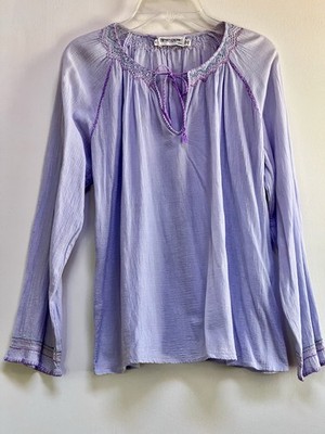 Vintage ESPRIT Lilac Purple Top Blouse Lightweight Long Sleeve Size Small
