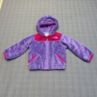 The North Face Baby Girls Fleece Hooded Jacket Purple Pink 6-12 Months Infant