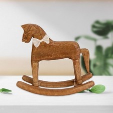 Cheval à bascule en bois décoratif, figurine de cheval à bascule artisanale,