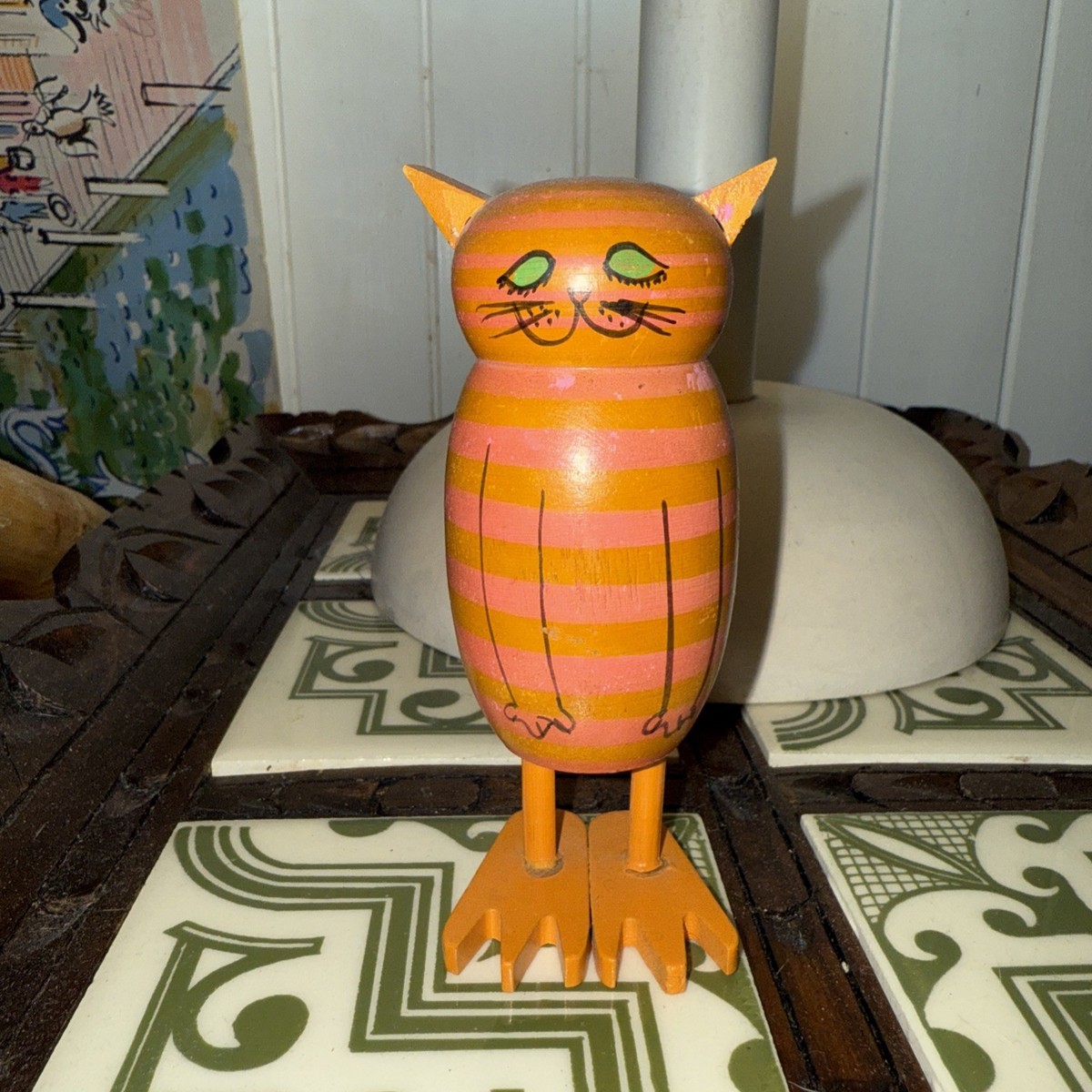 Vtg MCM Pride Creations POPSIE CAT Stripes HAPPY BIRTHDAY PUSSYCAT