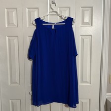 Women’s Tacera Navy Blue Dress 3X with Cold Shoulder Sleeves