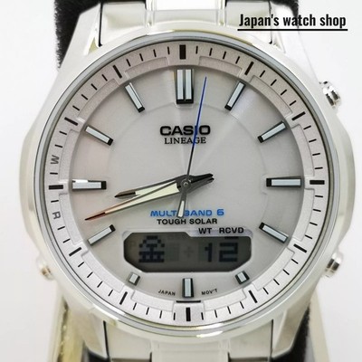 CASIO LINEAGE LCW-M100DE-7AJF White Silver Solar Atomic Men's