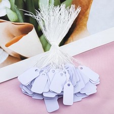 100 pcs White Paper Price Tags, Jewelry Price Tags with String attached