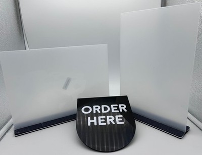 Gastronomie Set NEU | 2x Acryl Aufsteller A4 + Order Here Schild | Café Imbiss