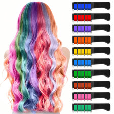 10 Color New Hair Chalk Comb Temporary Bright Hair Color Dye for Kids,Washable