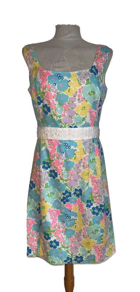 LILLY PULITZER "SERENA" SPRING FLING DRESS COLOURFUL FLUORESENT SIZE 12 NEW - Image 4 of 4