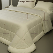 Trapunta Infinity Matrimoniale Raso Cotone Avorio Minimal Camera Moderna Regalo