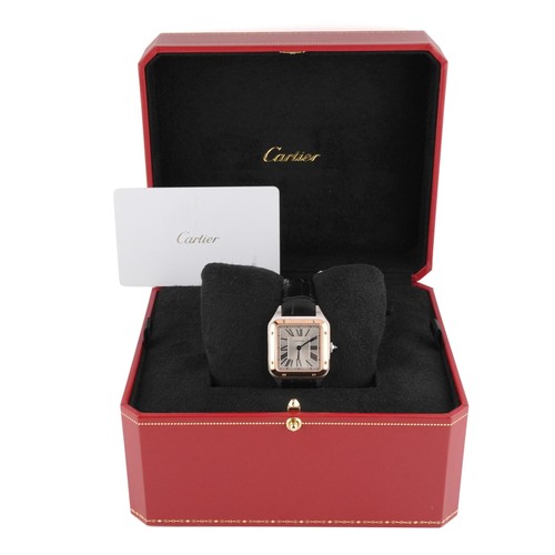 Cartier W2SA0038 Santos Dumont Small 18K Rose Gold Silver Dial Box & Papers 2026