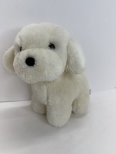 Vintage 1985 Dakin White Puppy Dog Plush Stuffed Animal Toy 10 Inch