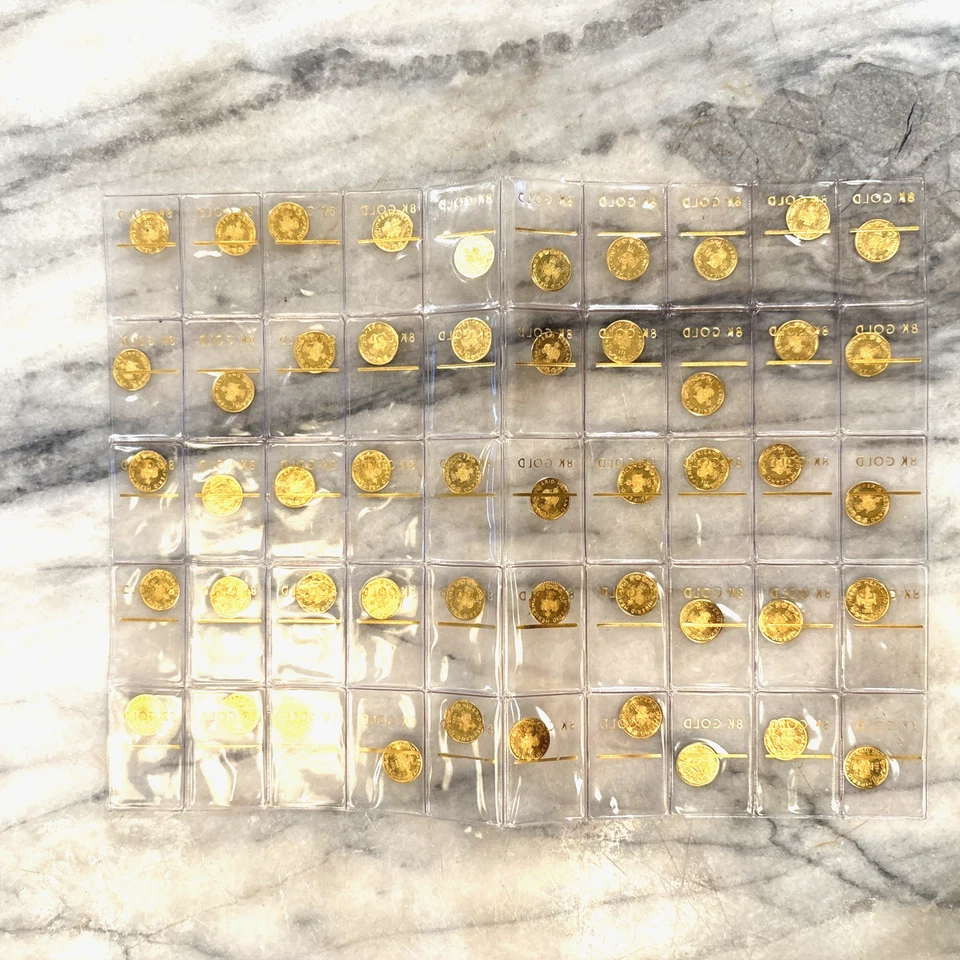 Mini Fichas de Oro Imperio Mexicano Maximiliano - Oro 8K ~0.30–0.32g - CANTIDAD Disponible Foto 3 de 3