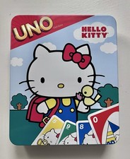Sanrio Hello Kitty UNO Card Game In Tin Box Mattel 2012 RARE COMPLETE