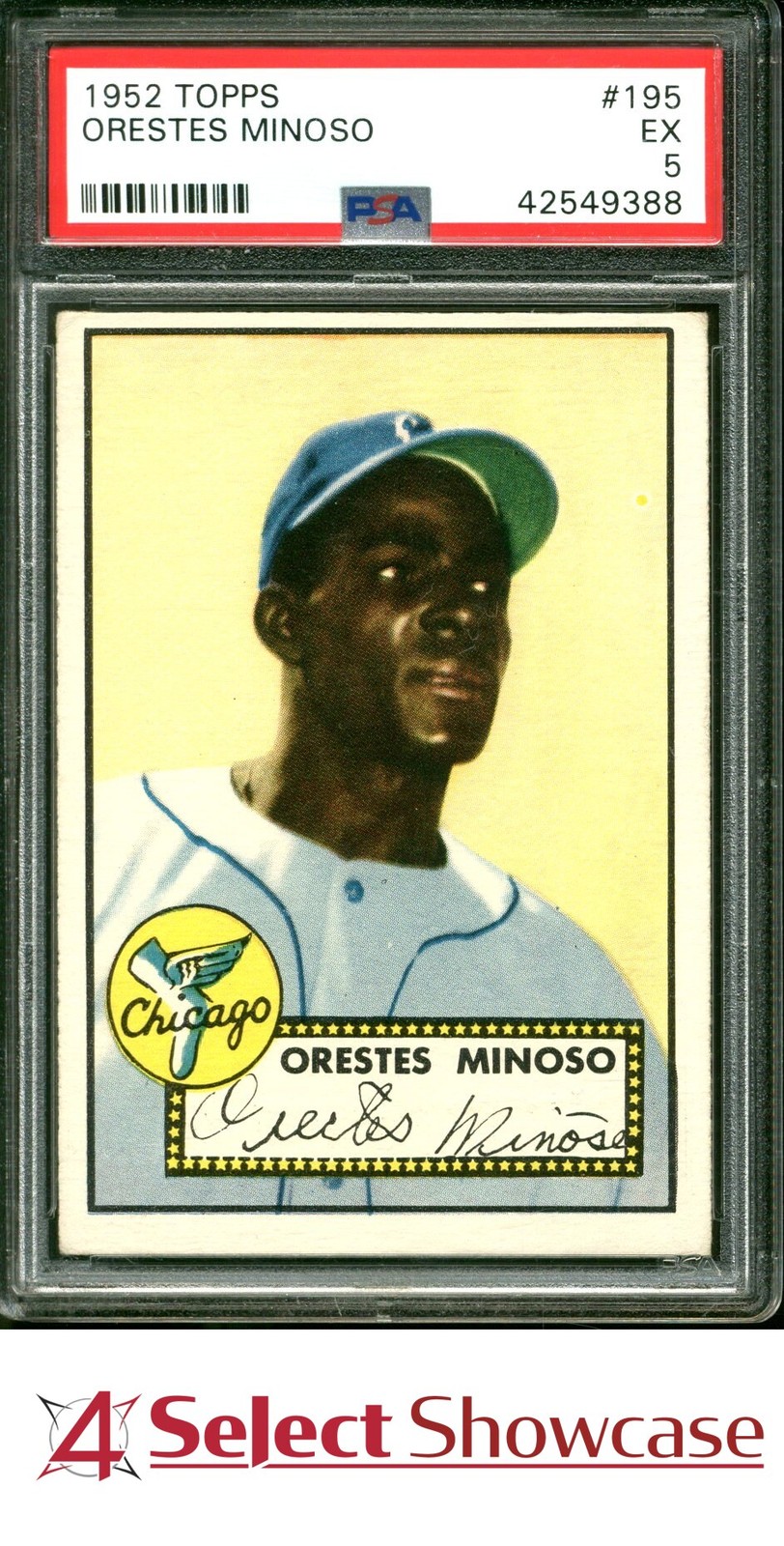 1952 TOPPS #195 ORESTES MINNIE MINOSO RC WHITE SOX HOF PSA 5