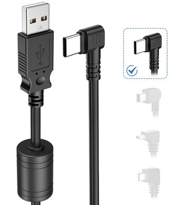Gonifeto Dash Cam Power Cord,(6Ft USB Type-C) Thicker Type-C, Black