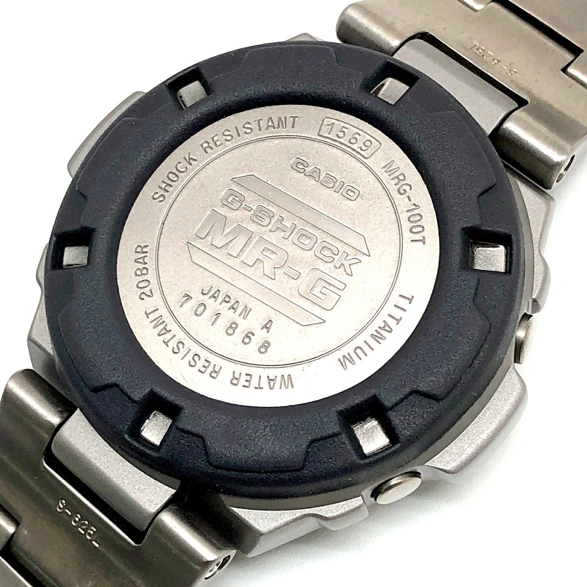 G-SHOCK MRG-100T-8 Titanium Digital Watch Gold Dial Silver Band
