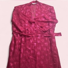 Vintage Victoria's Secret Pink Heart Satin Slip and Polyester Robe XL