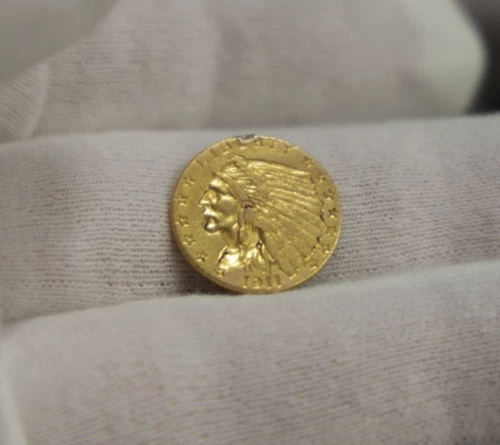 1911 US 2 1/2 Indian Gold Piece Ex Jewelry Solder on Top