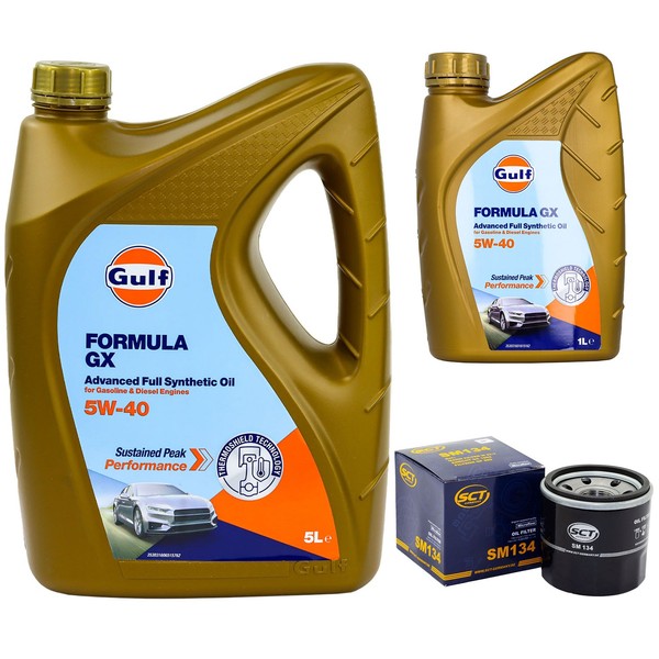 MotoröL Set Gulf Formula GX 5W-40 6 Liter + ÖLfilter FüR Infiniti G Stufenheck-image