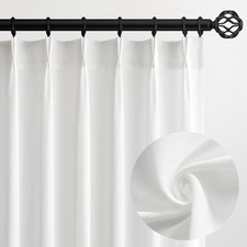 Pinch Pleated Sheer Curtains 84 Inches 40"W x 84"L Pack of 2 , White