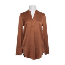 H&M, Bluse, Größe: 34, Braun, Polyester, Einfarbig, Satin, Damen #WyD