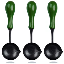 3 Pieces Wax Seal Spoons with Wooden Handles,Non - Slip Sealing Wax Spoon, Easy