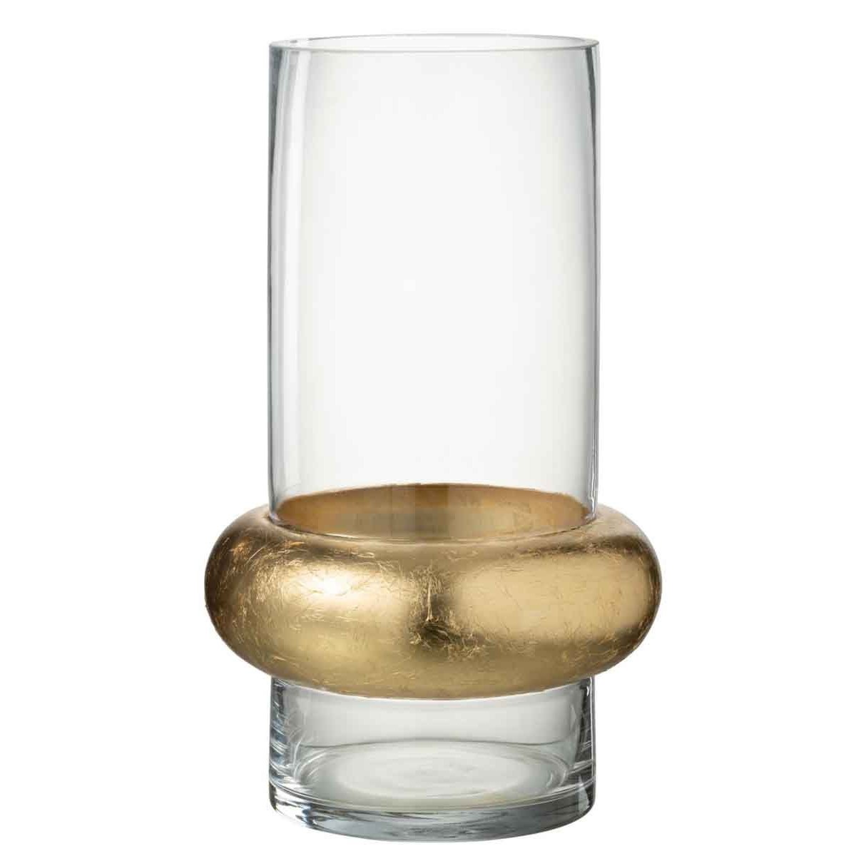 Vase cylindrique transparent de 35cm en verre pour bouquet de fleurs grand format