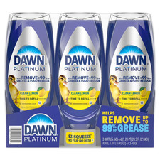 3 PACK Dawn Platinum EZ- Squeeze Liquid Dish Soap, Lemon, 61.5 fl. oz.