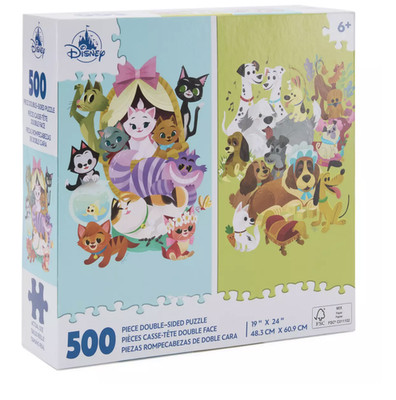 Disney Parks Cats and Dogs Double-Sided 500pcs Jigsaw Puzzle New with Box