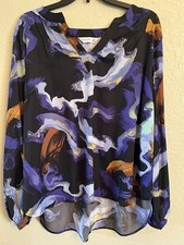 Women’s Nine West Purple Black & Orange Blouse XXL