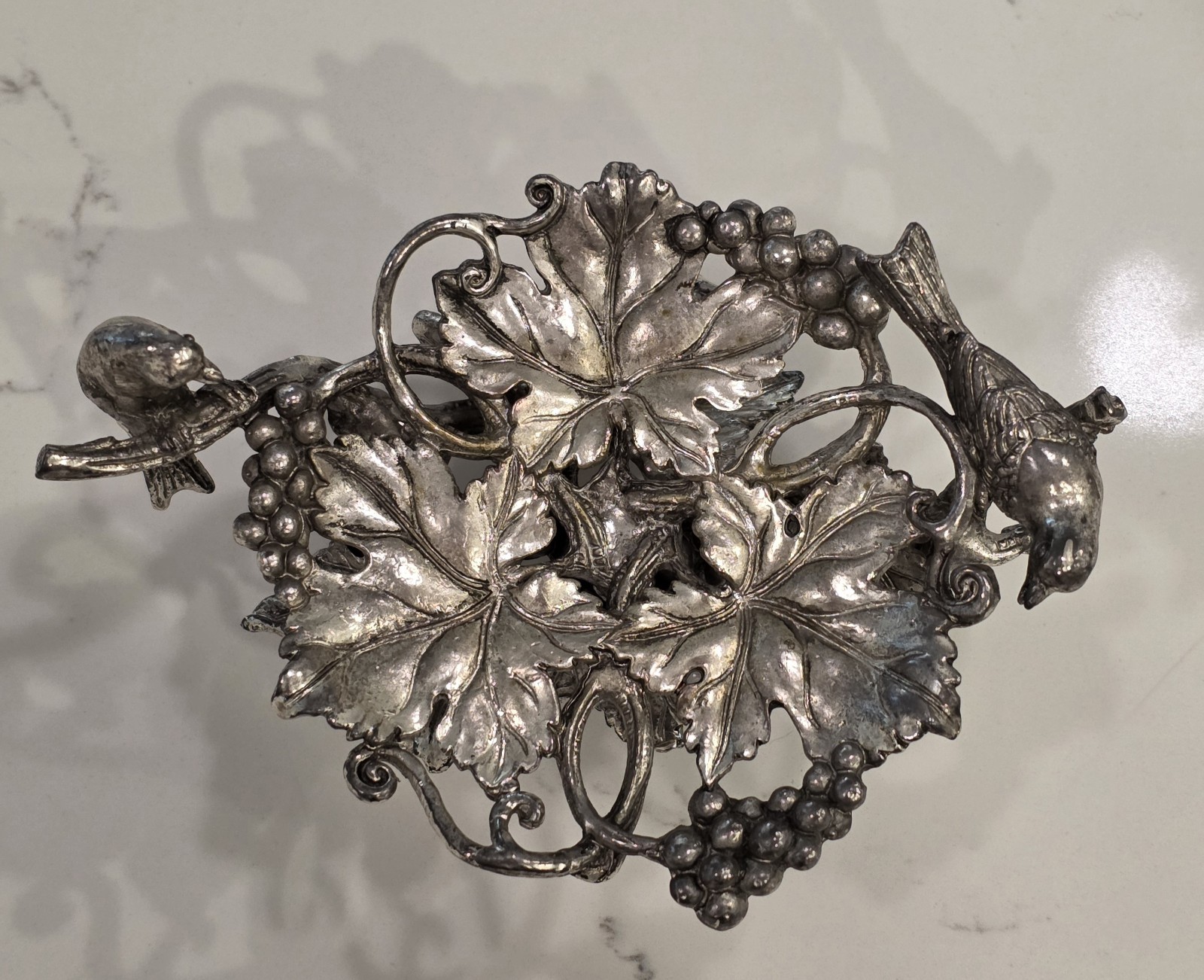 Arthur Court Birds & Grape Leaves Candle Holder 