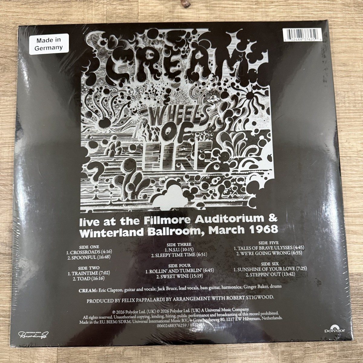 Cream Wheels of Fire Live At Fillmore & Winterland Vinyl 3LP 2026