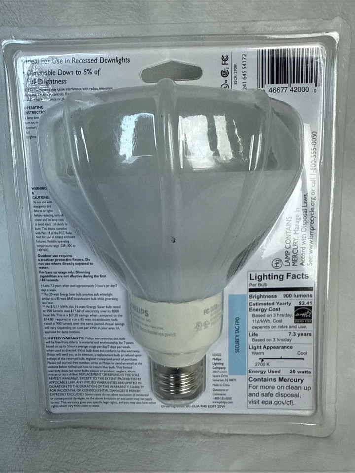 Philips Marathon Energy Saver Reflector Flood 20W = 85W Dimmable 900 Lumens R40 - Image 2 of 4