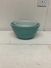 Pyrex Vintage Turquoise Mixing Bowls 2 Piece Set