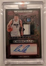 2021-22 OBSIDIAN MATRIX MATERIAL Auto LUKA DONCIC /5!! Electric Etch Red