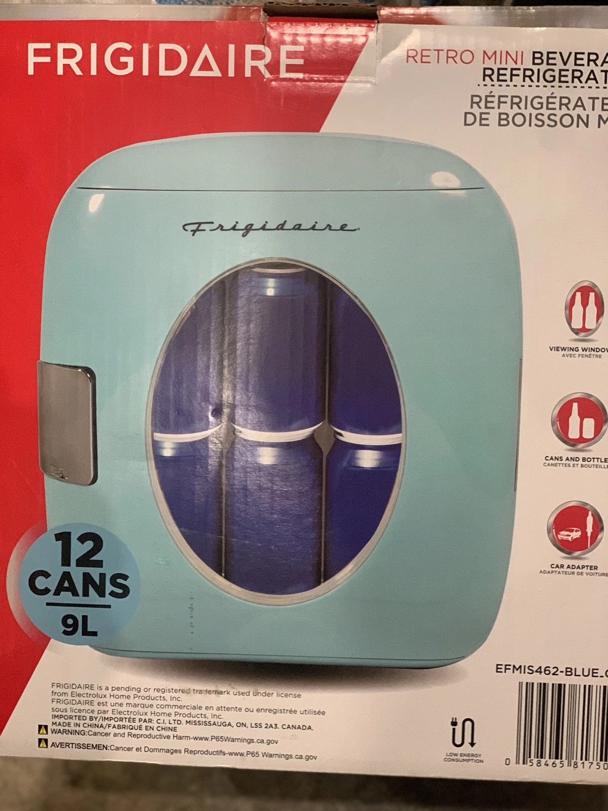 Frigidaire Retro Portable Mini Beverage 12 Cans Refrigerator EDMIS462 BLUE CP2
