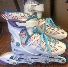 EUC Roller Derby Stinger 5.2 Inline Skates Girl's 12-2 Rollerblades Adjustable