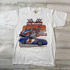 Vtg NASCAR Winston Charlotte Speed Week 1987 RJ Reynolds T Shirt Signal Sz S USA
