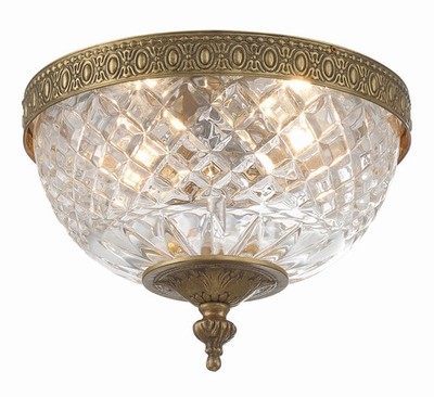 Crystorama Lighting Group 117-8 Ceiling Mount 2 Light 8''W Flush - Brass