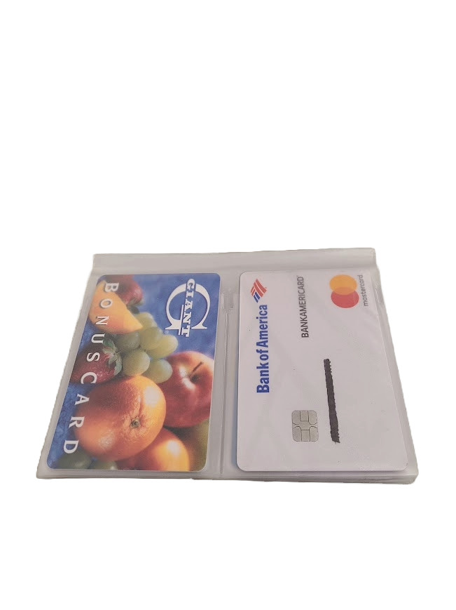 Large Bifold European Hipster Wallet Clear Insert Double Slots 4 Pages