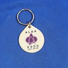 Vintage Keychain ALOA 2000 Lucky Line Products Collectable Plastic Keyring