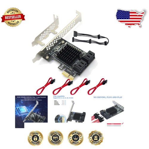 4-Port PCIe to SATA III Expansion Card - Boost Your Desktop Storage Efficiency