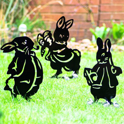 Osterhasen Deko Eiersuche Gartenschmuck Hasen Figur Geschenktüte
