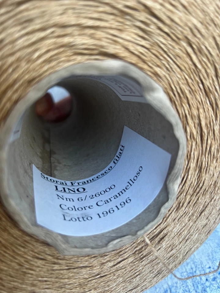 Linen fine yarn on cone 100% Linen  450m/100g (492yards/3.52oz), Per 100g/3.52oz - Image 2 of 4