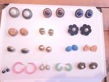 Costume Earrings Joblot X 15 Retro, Kitch. Vintage & Modern. Clip & Post.