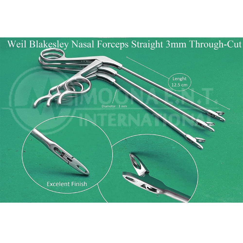 Pinces Nasales Blakesley - Lot De 3 (45° Et 90°) - Instrument Chirurgical - Neuf Sous Blister