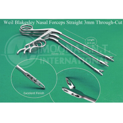 Blaskeley St Rongeour Weil Blakesley Nasal Forceps 12.5 cm Straight Through Cut ENT FESS ...