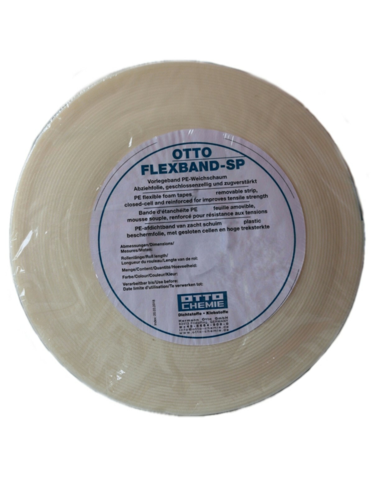 OTTO Flex Band With Release Film 9 X 2 Mm 100 M In White For Insulating Glazing