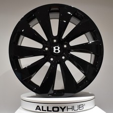 GENUINE BENTLEY FLYING SPUR 10 SPOKE 22" GLOSS BLACK FRONT ALLOY WHEEL X1